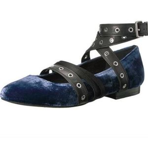 Kenneth Cole Women's Wade Velvet Ballet Flat with Strap Detail